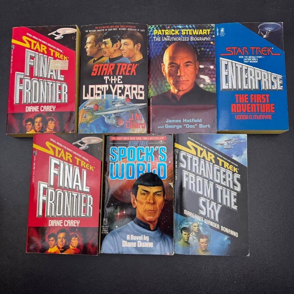 Lot of 7 Star Trek Pocket Books: Final Frontier, Lost Years, Spock's World